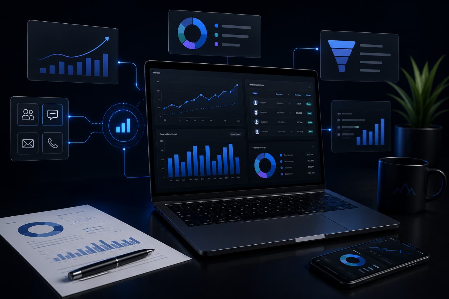 Analysvy för uppföljning av digital synlighet och kundaktivitet