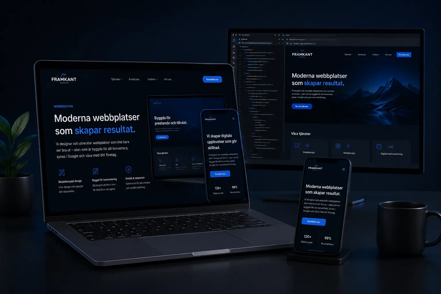 Responsiv webbdesign på dator, surfplatta och mobil